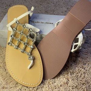 Never worn crystal sandals